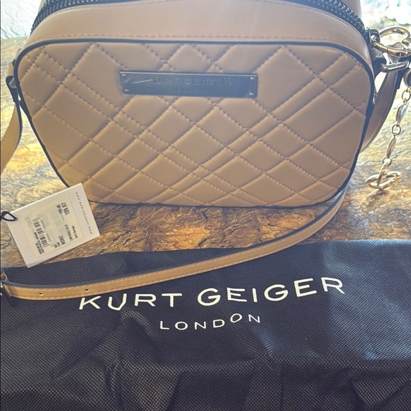 Kurt Geiger Brown Quilted Crossbody Bag NWT TAUPE - Picture 8 of 11